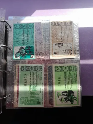 Lotería Nacional Billetes Antiguos 4 eu. Unidad