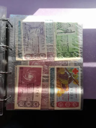 Lotería Nacional Billetes Antiguos 4 eu. Unidad