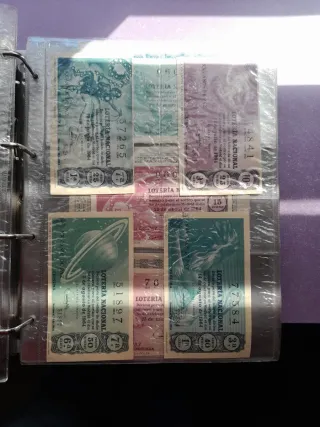 Lotería Nacional Billetes Antiguos 4 eu. Unidad