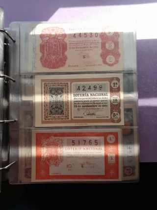 Lotería Nacional Billetes Antiguos 4 eu. Unidad