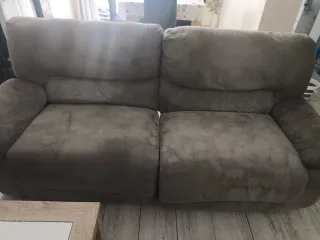 Sofá reclinable gris 2 metros