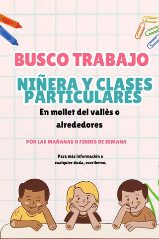 Niñera o repaso para vuestros hijos!!