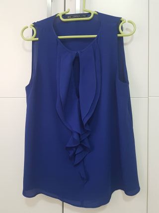 Blusa Zara Azul Klein Talla M
