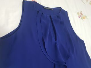 Blusa Zara Azul Klein Talla M