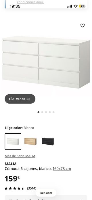 Cómoda Malm Ikea Blanca