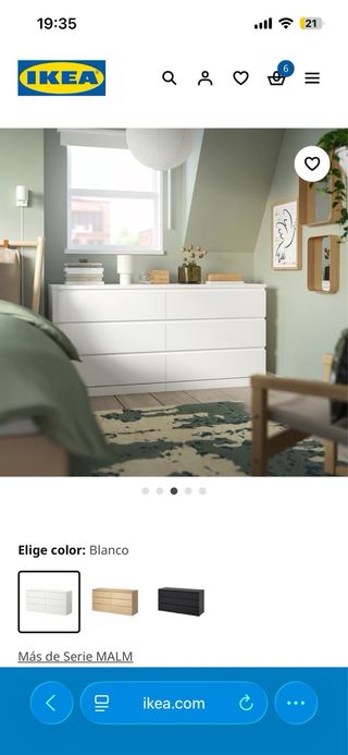 Cómoda Malm Ikea Blanca