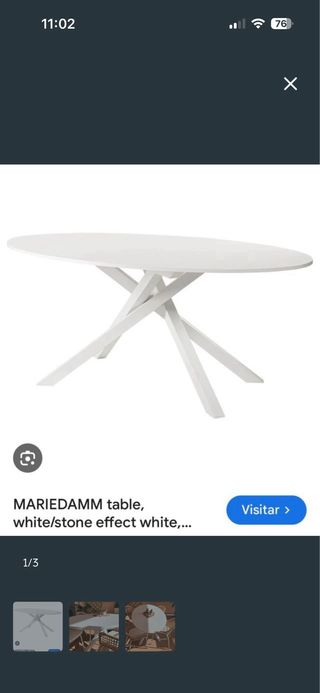 Mesa redonda Mariedamm Ikea Blanca