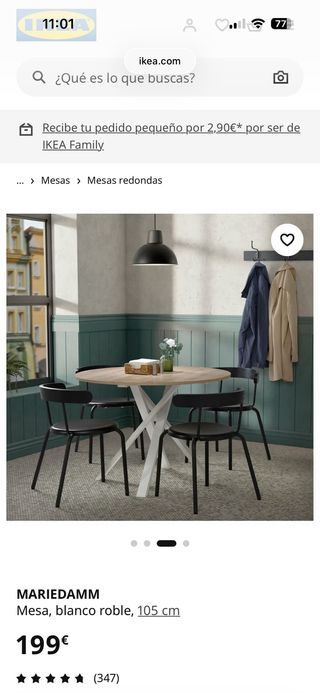 Mesa redonda Mariedamm Ikea Blanca