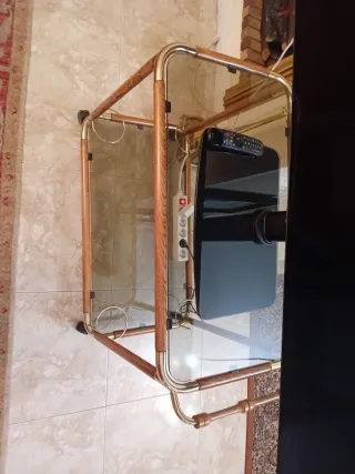 Mueble TV cristal y madera