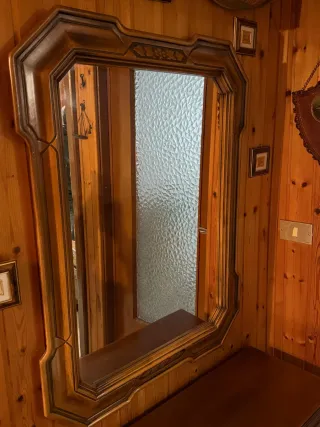 Mobile corridoio in legno con specchio