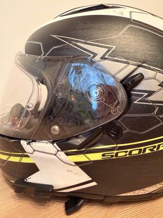 Casco Scorpion Negro Blanco Verde Moto