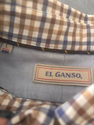 Camisa El Ganso cuadros azul y marrón