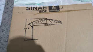 Sombrilla lateral cantilever blanca