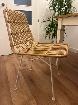 4 Sillas Ratán y Metal