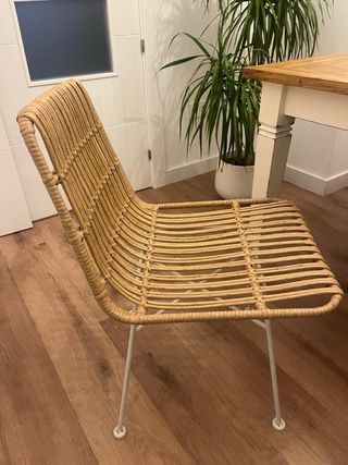 4 Sillas Ratán y Metal