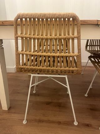 4 Sillas Ratán y Metal