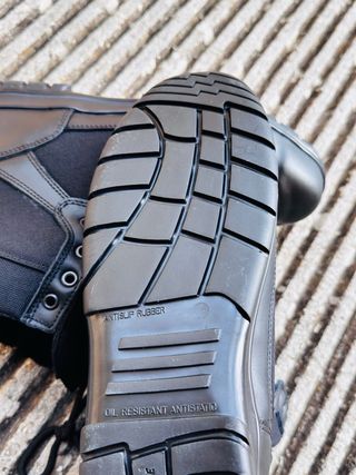 Anfibi unisex neri in pelle taglia 41, 42