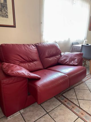 Sofá de Piel Rojo Pedro Ortiz