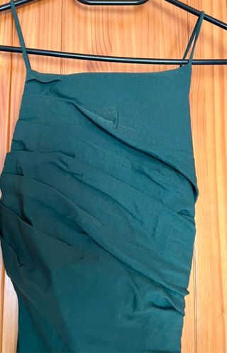 Vestido Zara verde drapeado tirantes