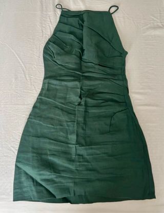 Vestido Zara verde drapeado tirantes