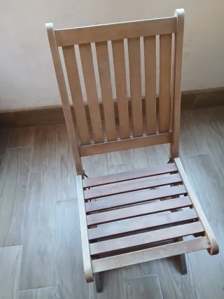 Mesa y 4 Sillas Terraza Madera