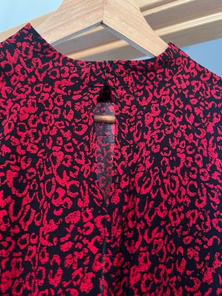 Vestido Zara Animal Print Rojo