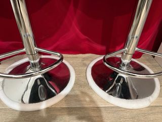 2  Nuevos Taburetes Terciopelo Gris Ajustable