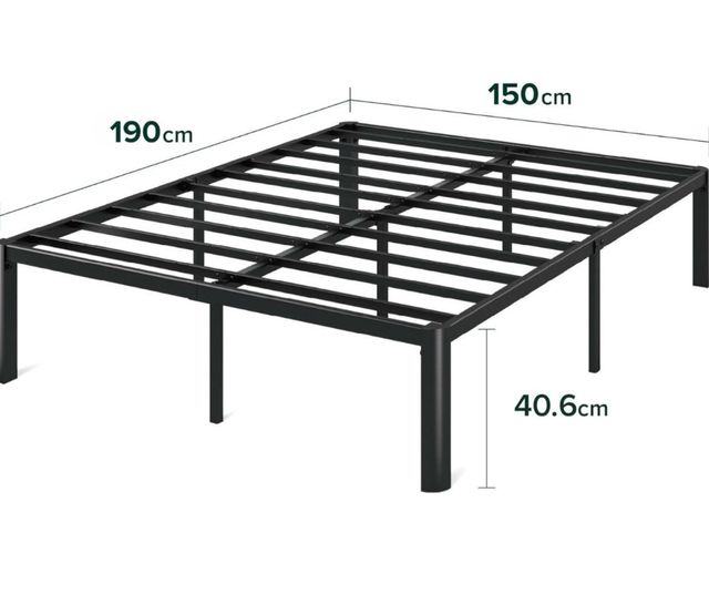 Estructura Cama Metálica Negra 190x150cm