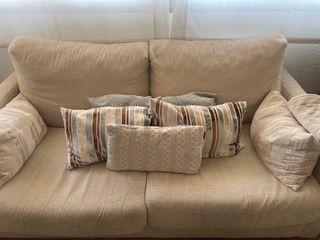OFERTA!Sofá Cama Tapizado Beige.(cama 135+colchón)