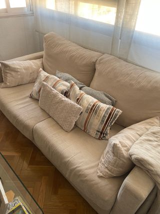 OFERTA!Sofá Cama Tapizado Beige.(cama 135+colchón)