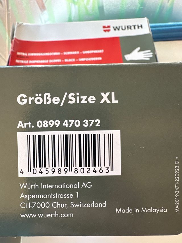 2 Cajas Guantes Nitrilo Würth Talla XL (100 uds)