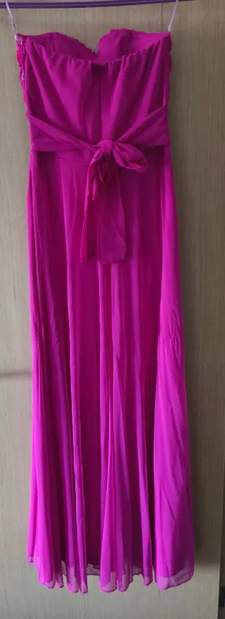 Vestido fiesta rosa y plateado