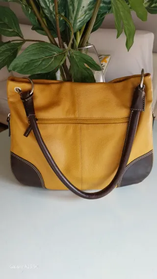 Bolso Piel Georges Rech Amarillo y Marrón
