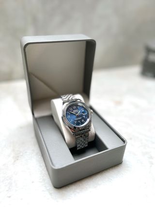 Seiko Mod Orologio Blu Argento