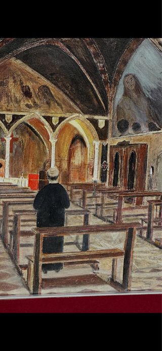Quadro antico 40x50 interno chiesa
