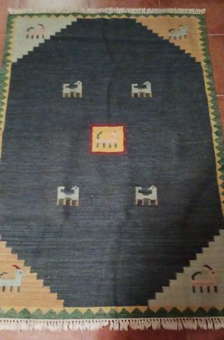 Alfombra gabbeh turca persa animales. Nueva.