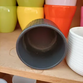 Set 4 Vasi Ceramica Bianca Nera