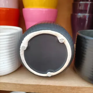 Set 4 Vasi Ceramica Bianca Nera