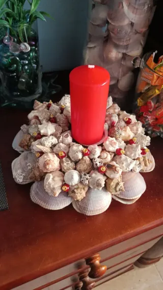 Portavelas de Conchas Marinas