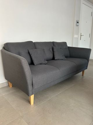 Sofá 3 plazas gris oscuro