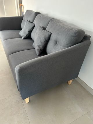 Sofá 3 plazas gris oscuro