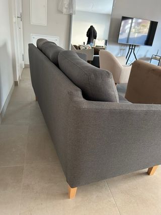 Sofá 3 plazas gris oscuro