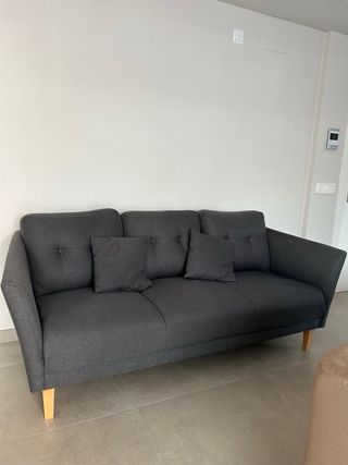 Sofá 3 plazas gris oscuro