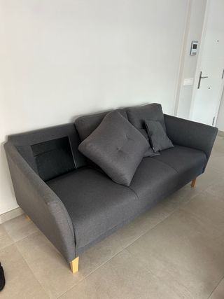 Sofá 3 plazas gris oscuro