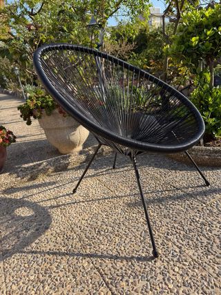Silla Jardín Estilo Acapulco Negra