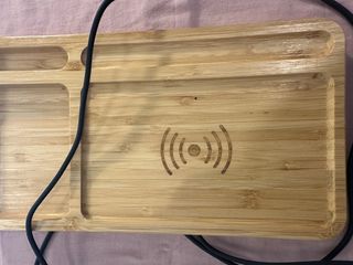 Base ricarica wireless bambù organizer