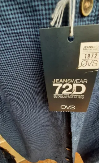 Camicia uomo collo alla coreana 72D blu OVS