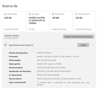 HP Probook 450 G7 | i5 | 8GB RAM | 256GB SSD