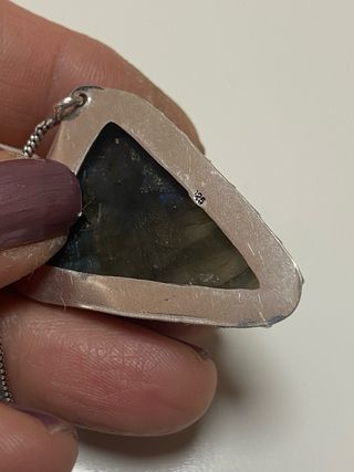 Collar Plata 925 y Labradorita Triángulo