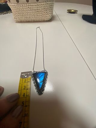 Collar Plata 925 y Labradorita Triángulo